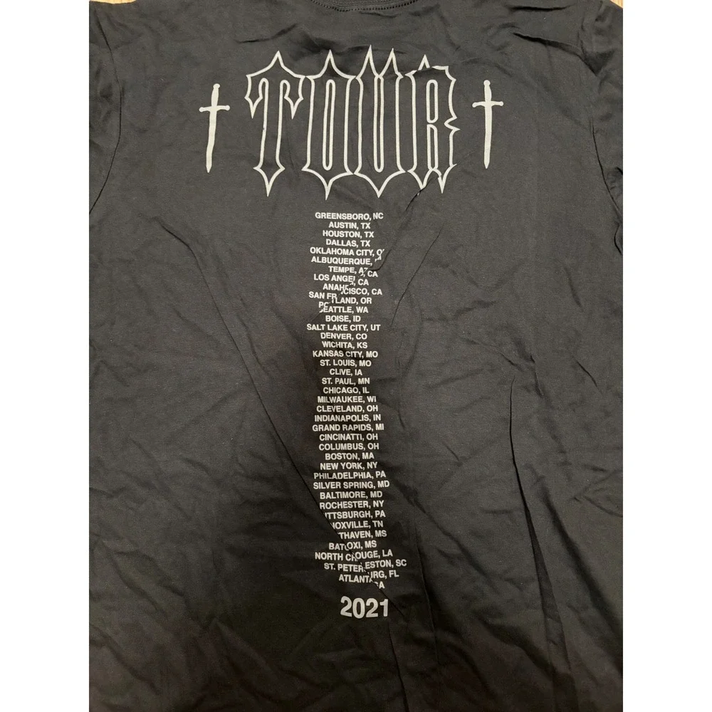 The Thread Shop 2021 Tour T-Shirt Mens Large Black Greek Letter Graphic Tee